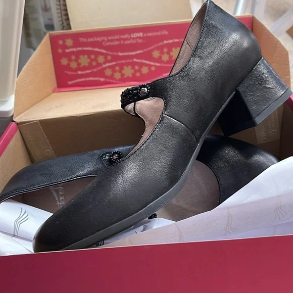 Dansko dress Mary Janes. Beaded strap. Burnished nubuck leather w/Scotchgard. - Picture 2 of 8